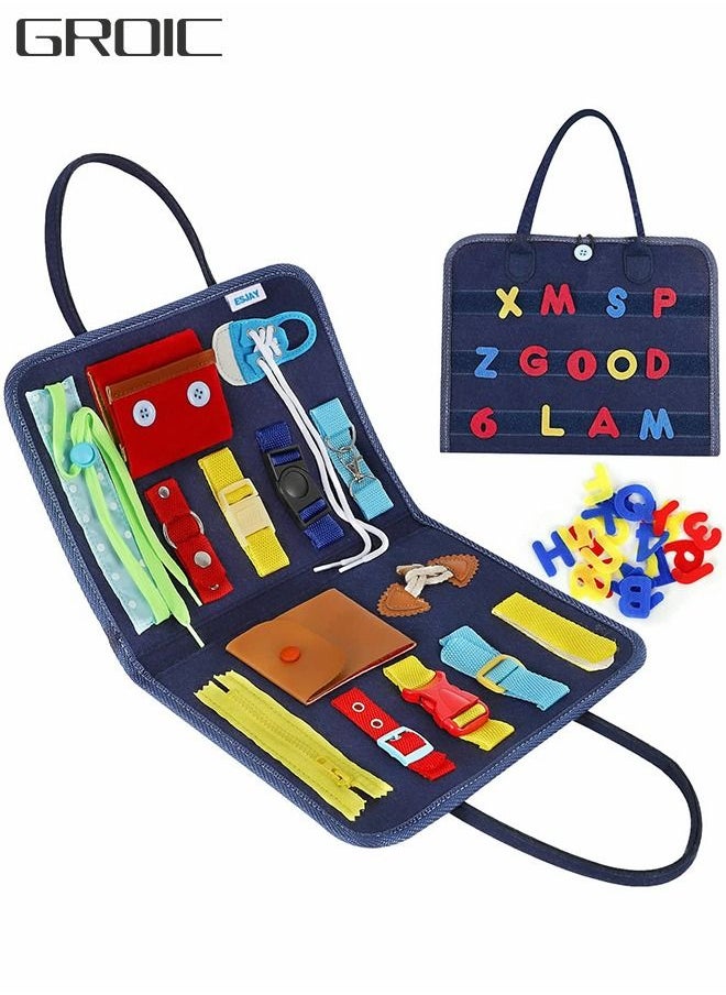 GROIC - Toddler Busy Board Toy, Sensory Travel Toy for Fine Motor Skill, Early Education Aids Montessori Toys Kids Activities, Book Gifts - Image 1
