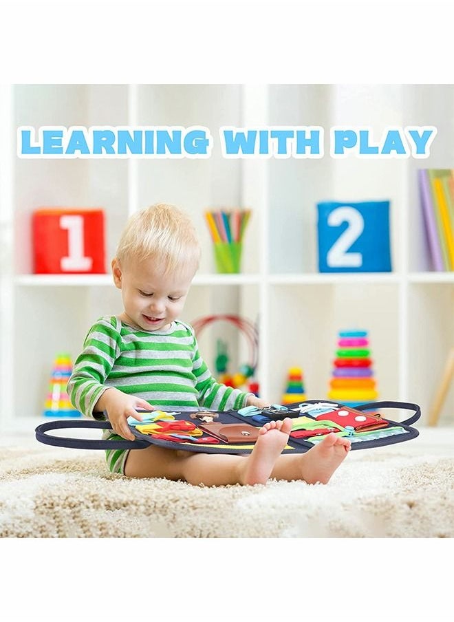 GROIC - Toddler Busy Board Toy, Sensory Travel Toy for Fine Motor Skill, Early Education Aids Montessori Toys Kids Activities, Book Gifts - Image 1