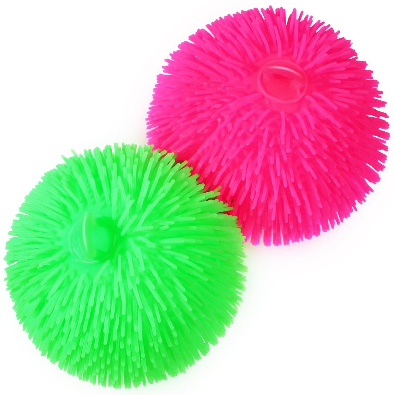 Sonwyoung 2 Pcs Puffer Ball 8 Inch Spiky Sensory Balls Bulk Bouncy Sensory Stress Relief Toy for Fidget Anxiety Game Classroom Prizes Party FavorsRose Red Green - Image 3