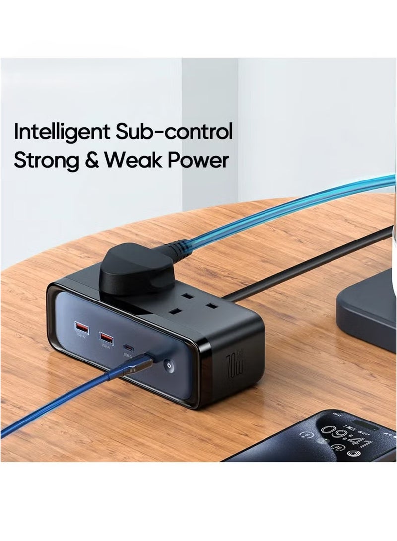 ELTRAZONE Charger 4590 Power Strip – 6-in-1 GaN Charger with 70W Output & Lightning Protection - Image 2