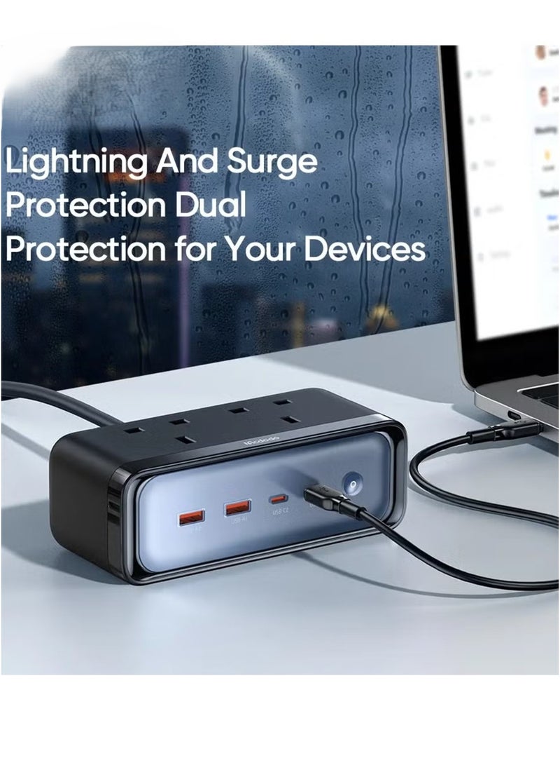 ELTRAZONE Charger 4590 Power Strip – 6-in-1 GaN Charger with 70W Output & Lightning Protection - Image 4