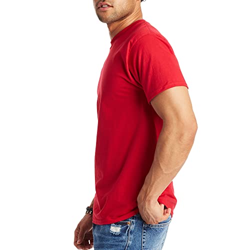 Hanes Mens Beefyt T-shirt, Heavyweight Cotton Crewneck Tee, 1 Or 2 Pack, Available In Tall Sizes Fashion-t-shirts, Deep Red - 1 Pack, XX-Large US - Image 3