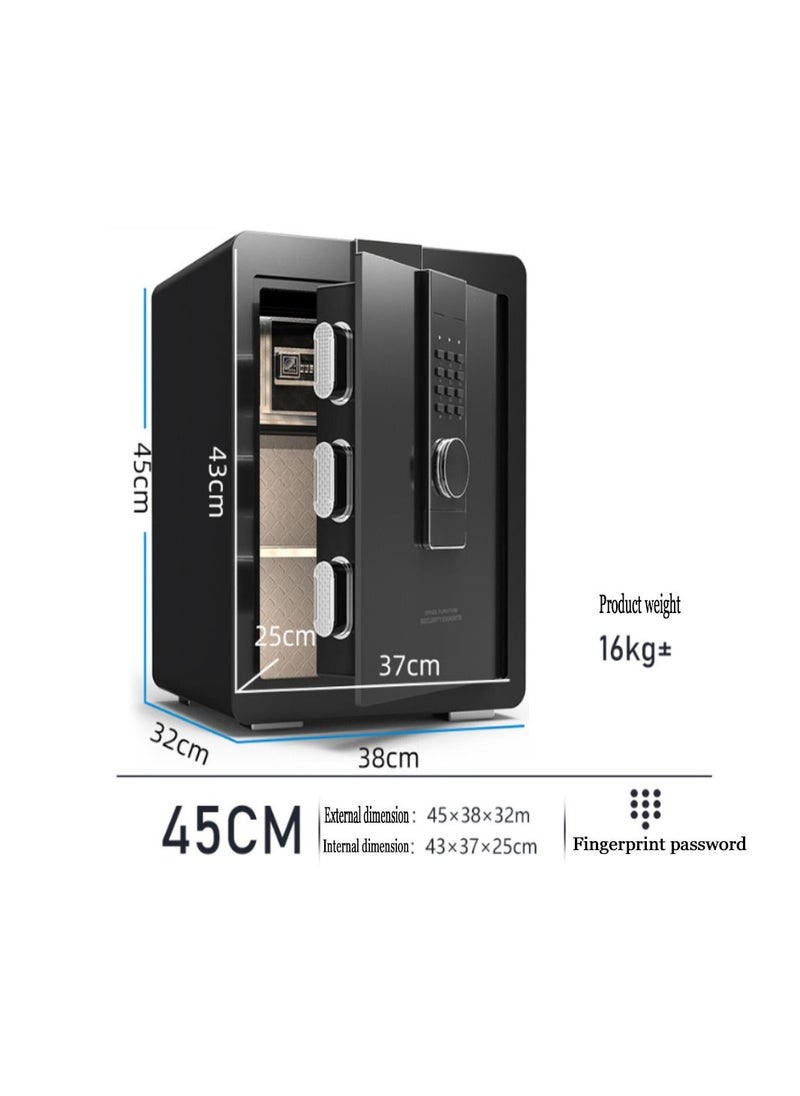 Cool Baby - COOLBABY Deluxe Biometric Fingerprint Safe Home Security Safe Box with Digital Touch Screen Keypad Storage Documents Jewelry Valuables-Black - Image 1