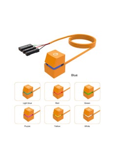 Computer Desktop Switch Button Internet Cafe Desktop Power Supply Startup Button Home External Button Extension Cable-Color:Orange Shell Color 4m+1 Shunt Line