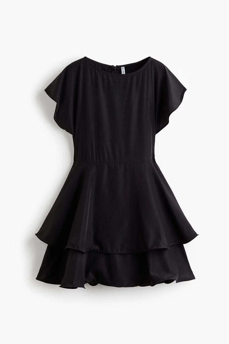 Tiered boat-neck dress