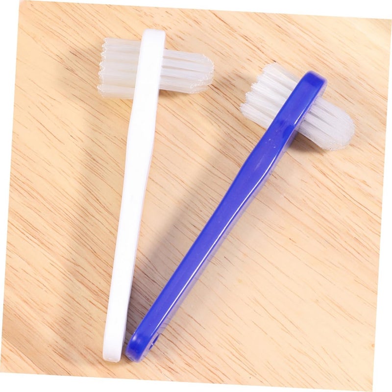 Healeved 4pcs Denture Cleaning Brush Toothbrushes Small Double Head Denture Toothbrushes Portable Easy to Use - Image 4