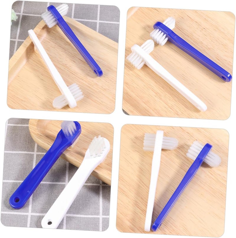 Healeved 4pcs Denture Cleaning Brush Toothbrushes Small Double Head Denture Toothbrushes Portable Easy to Use - Image 5