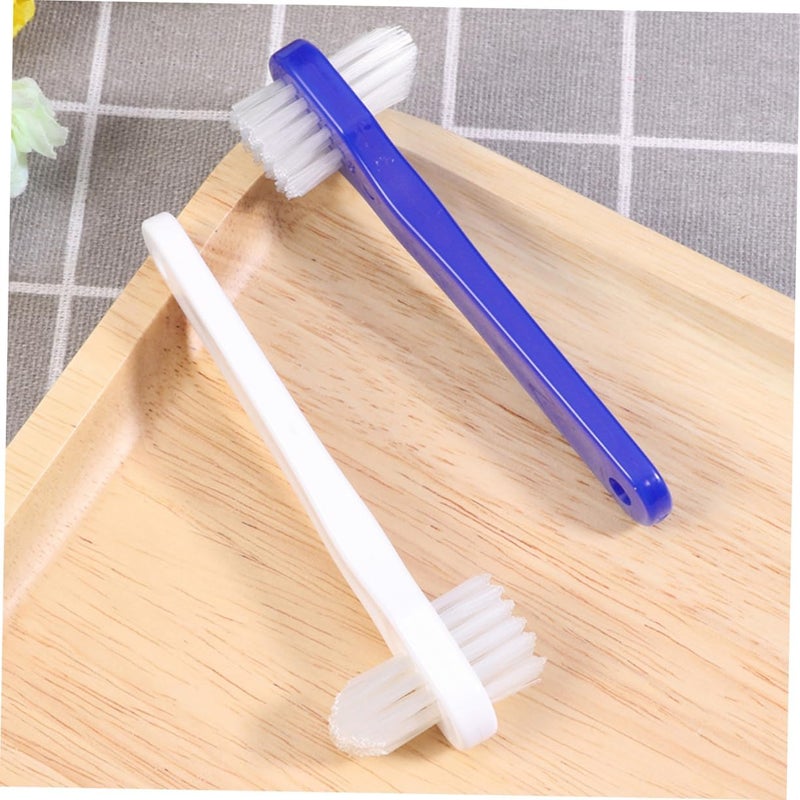 Healeved 4pcs Denture Cleaning Brush Toothbrushes Small Double Head Denture Toothbrushes Portable Easy to Use - Image 3