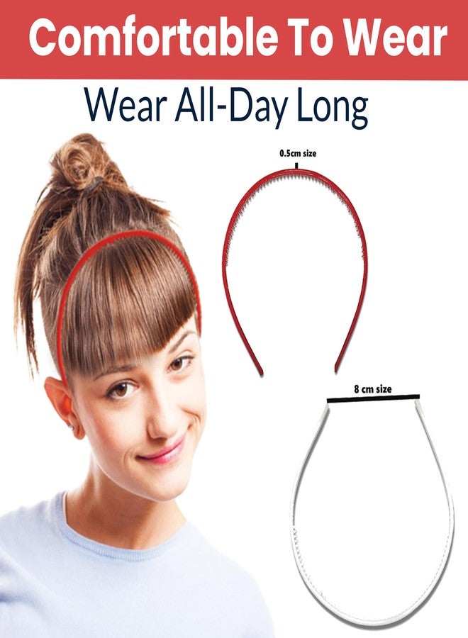 TEMPERIA (6pcs) Hair Band For Girls Women & Kids - Fancy & Stylish Hairband Headband Cute Accessories - 2 Red, 2 Black, 2 White Colours - Image 4