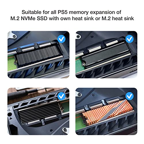 GRAUGEAR Metal Heat Dissipation Cover for PS5 M.2 SSD Expansion Slot | Fit for PlayStation 5 NVMe SSD w/Heatsink | New Breathable Cellular Hole | Cooling and Dust Proof (Silver) - Image 5