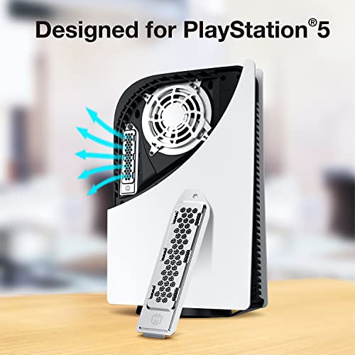 GRAUGEAR Metal Heat Dissipation Cover for PS5 M.2 SSD Expansion Slot | Fit for PlayStation 5 NVMe SSD w/Heatsink | New Breathable Cellular Hole | Cooling and Dust Proof (Silver) - Image 2
