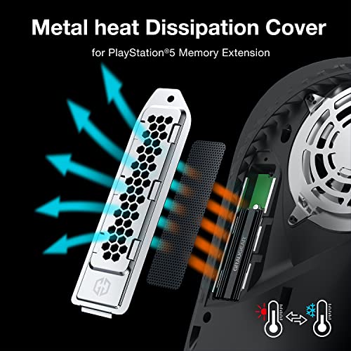 GRAUGEAR Metal Heat Dissipation Cover for PS5 M.2 SSD Expansion Slot | Fit for PlayStation 5 NVMe SSD w/Heatsink | New Breathable Cellular Hole | Cooling and Dust Proof (Silver) - Image 3