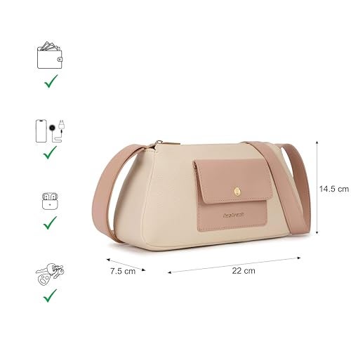 Fastrack Stellar Sling Bag for Women| Faux Leather Sling with Adjustable Belt | Small Grain Texture and Front Button Pocket | Trendy Handbags for Women | Compact Sling for Girls - Image 4