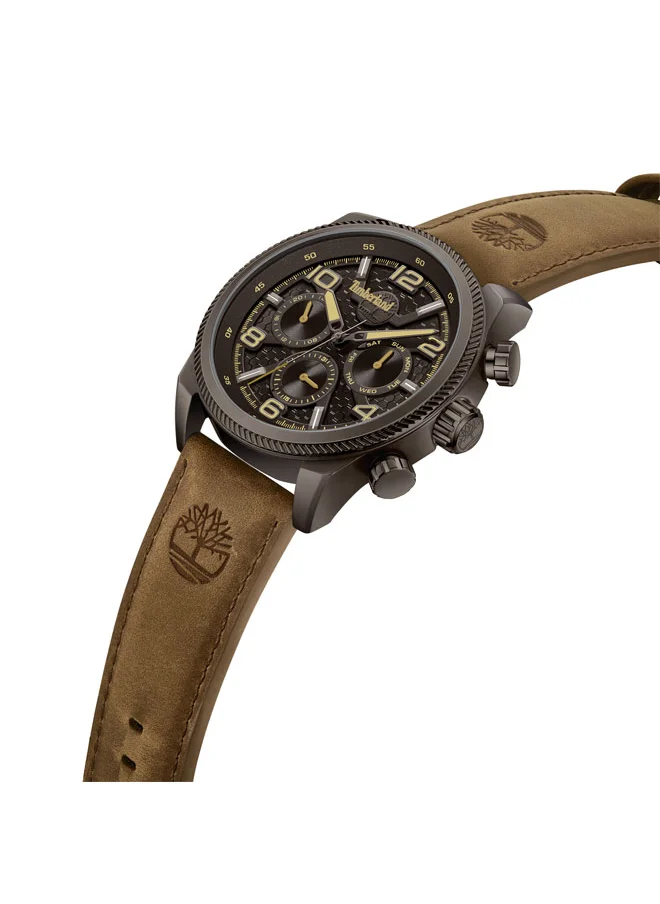 Timberland Henniker Ii 46 mm Men's Multifunction Watch Brown Dial  & Brown Leather Strap