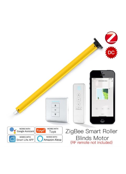 Automatic 25mm Smart ZigBee Tubular Roller Blinds Motor DC Lithium Battery Powered Built-in Receiver RF433 Remote Control for 38mm Tube Smart Life App Wireless Remote Control Voice Control with Alexa