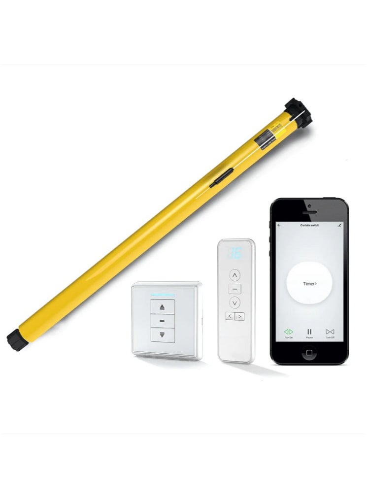 Automatic 25mm Smart ZigBee Tubular Roller Blinds Motor DC Lithium Battery Powered Built-in Receiver RF433 Remote Control for 38mm Tube Smart Life App Wireless Remote Control Voice Control with Alexa