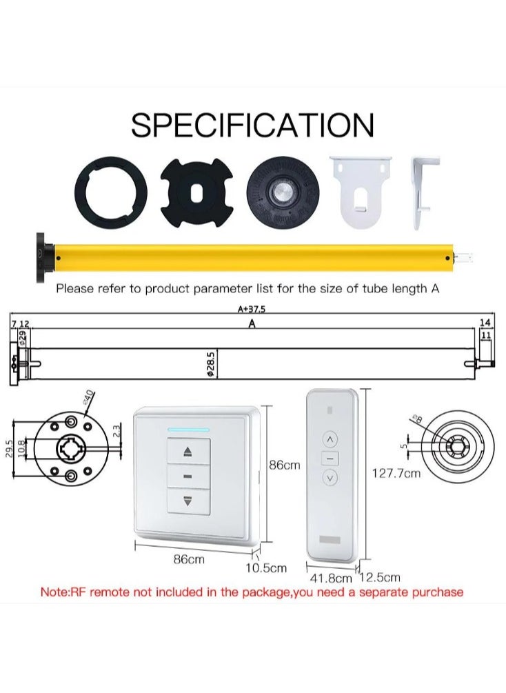 Automatic 25mm Smart ZigBee Tubular Roller Blinds Motor DC Lithium Battery Powered Built-in Receiver RF433 Remote Control for 38mm Tube Smart Life App Wireless Remote Control Voice Control with Alexa