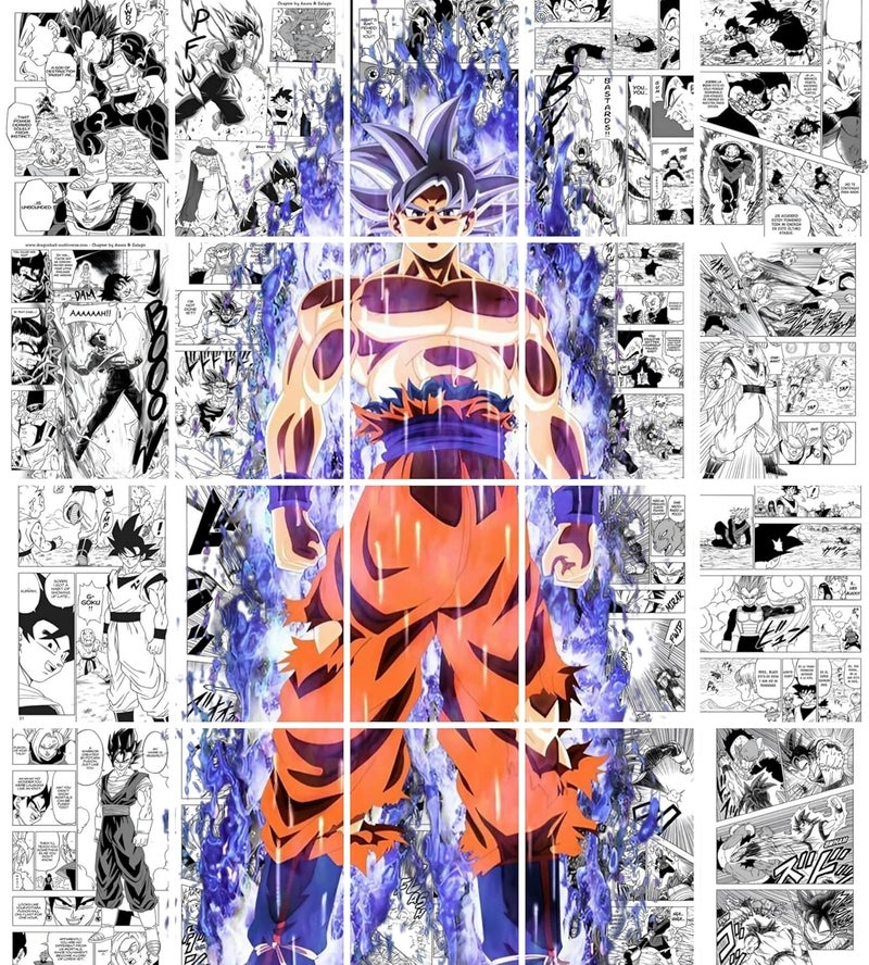 Posters Inc Posters Inc Dragon Ball Z Manga Panel Collage Art Kit Anime Posters Wall Decoration Items for Living Room Home Decor Birthday Gifts for Men 300 GSM Print A4 Size Paper with Sticker Set of 20 - Image 2