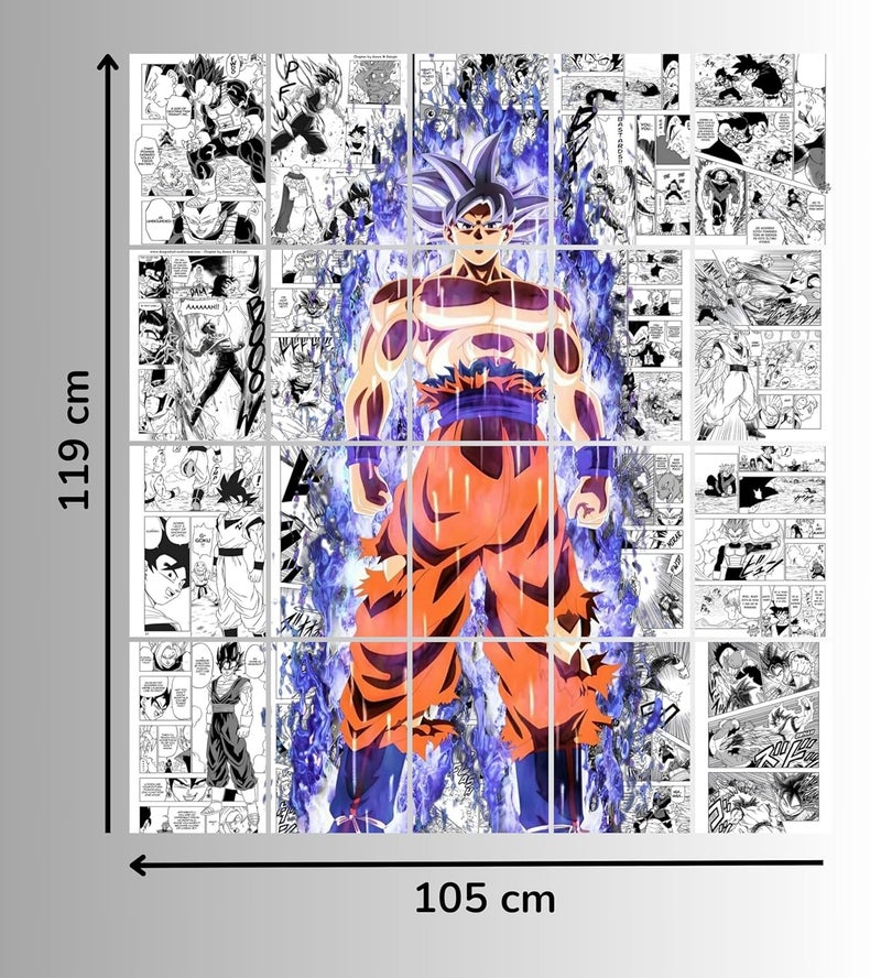 Posters Inc Posters Inc Dragon Ball Z Manga Panel Collage Art Kit Anime Posters Wall Decoration Items for Living Room Home Decor Birthday Gifts for Men 300 GSM Print A4 Size Paper with Sticker Set of 20 - Image 5