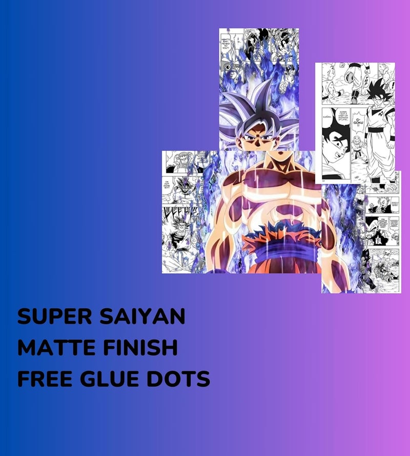 Posters Inc Posters Inc Dragon Ball Z Manga Panel Collage Art Kit Anime Posters Wall Decoration Items for Living Room Home Decor Birthday Gifts for Men 300 GSM Print A4 Size Paper with Sticker Set of 20 - Image 4