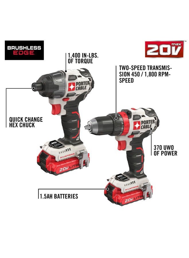 PORTER CABLE PCCK619L2 20V 2-Tool Brushless Combo Kit - Image 2