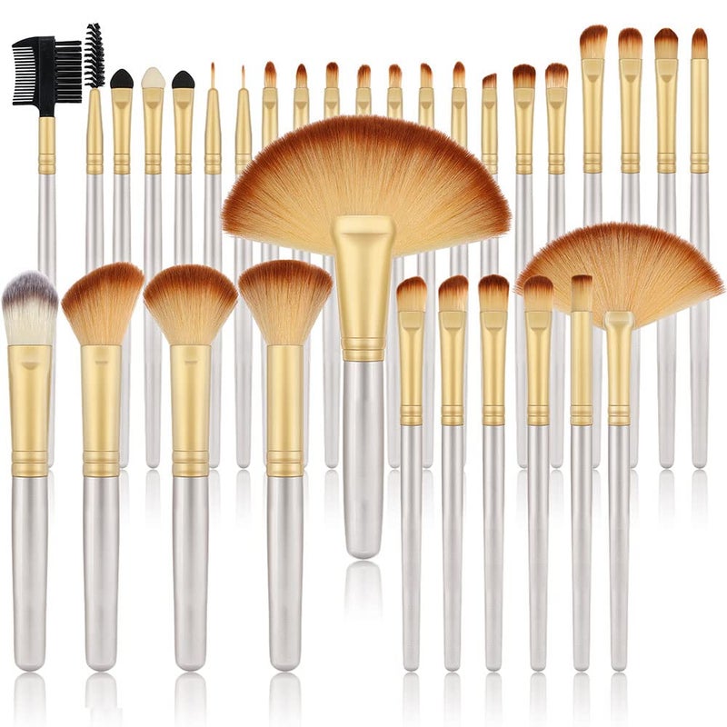 VANDER Makeup Brushes, VANDER Professional 32pcs Foundation, Concealer, Eyeshadow & Eyeliner Cosmetic Brush Set, Champagne (Cosmetic Bag Not Included)