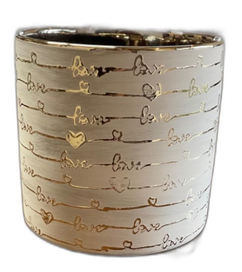 Fox & Fern Premium Imported Ceramic Planter for Vibrant Garden | Enhance The Ambiance of Your Home, Office or Garden (Dia. 5Inch) (GA133B-045 Gold+Sand) - Image 5