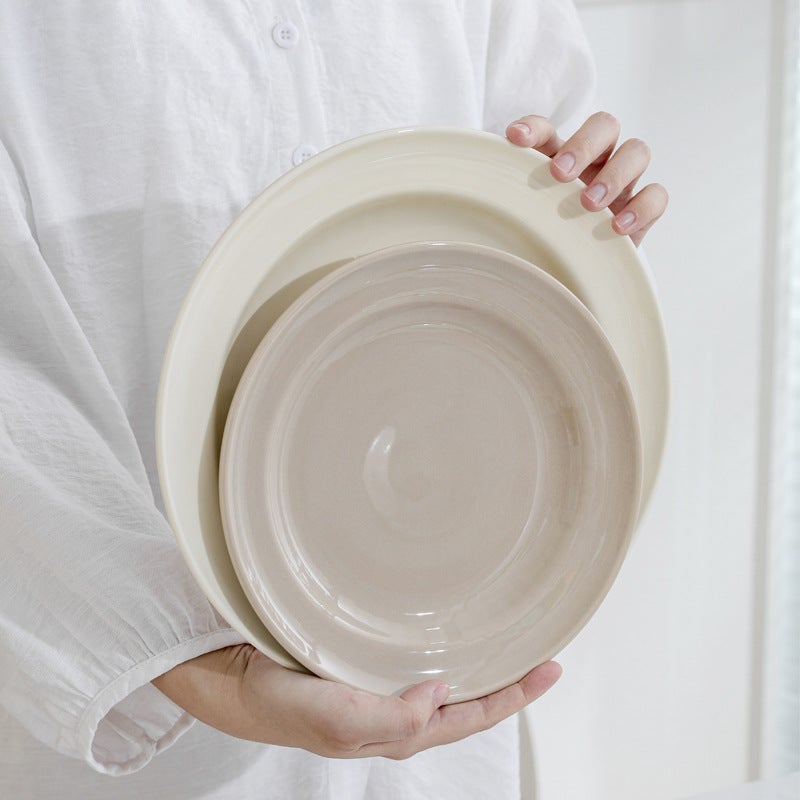 Cream Style Dishes Household Ins Tableware Dishes Full Set Ceramic Rice Bowl Dishes High Color Value Soup Bowl Dishes - Image 5
