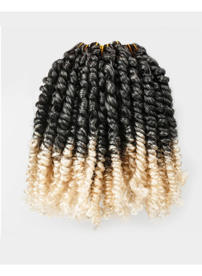 Miss Sula 6 Inch 8 Packs Pretwisted Pre Looped Passion Twist Crochet Hair for Black Women and KidsOmbre Grey to Blonde Offwhite3 Tones Synthetic Braided Hair Extensions6 Inch8 PacksGray27613 - Image 2