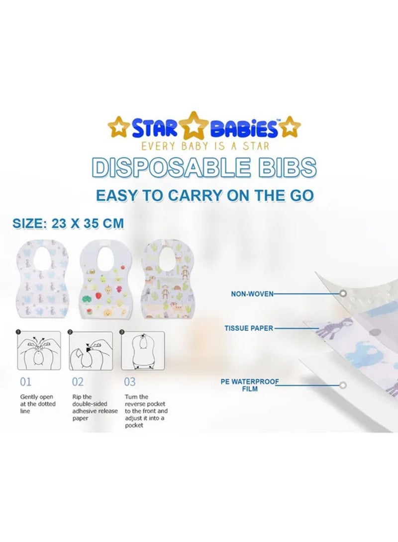 STAR BABiES Combo Packs Changing Mat 10Pcs Scented Bag Pack Of 5 Bibs 30Pcs-White - Image 5