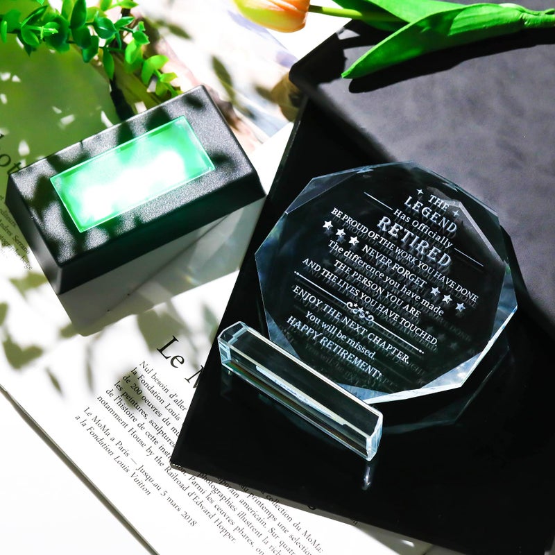 Movdyka Retirement Gifts for Men Women 2026 Crystal Plaque Keepsakes Happy Retirement Decorations Cool Retired Gifts for Female Him Her Best Retirement Gifts Ideas for Teacher Friends Boss Coworker - Image 3