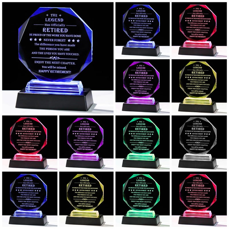 Movdyka Retirement Gifts for Men Women 2026 Crystal Plaque Keepsakes Happy Retirement Decorations Cool Retired Gifts for Female Him Her Best Retirement Gifts Ideas for Teacher Friends Boss Coworker - Image 5