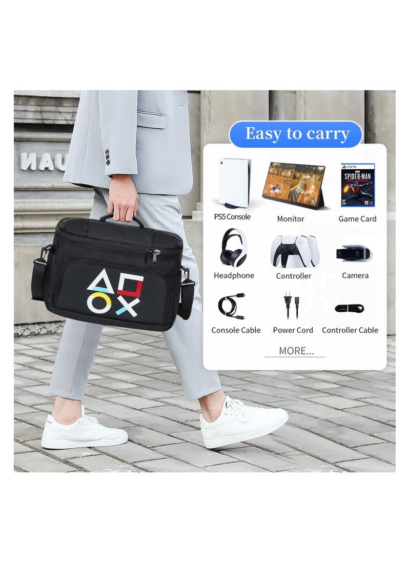 XICEN Carrying Case for PS5 Protective Backpack, Adjustable Travelling Shoulder Bag for PS5 Disc/Digital Console Storage (Shape pattern)  - Image 2