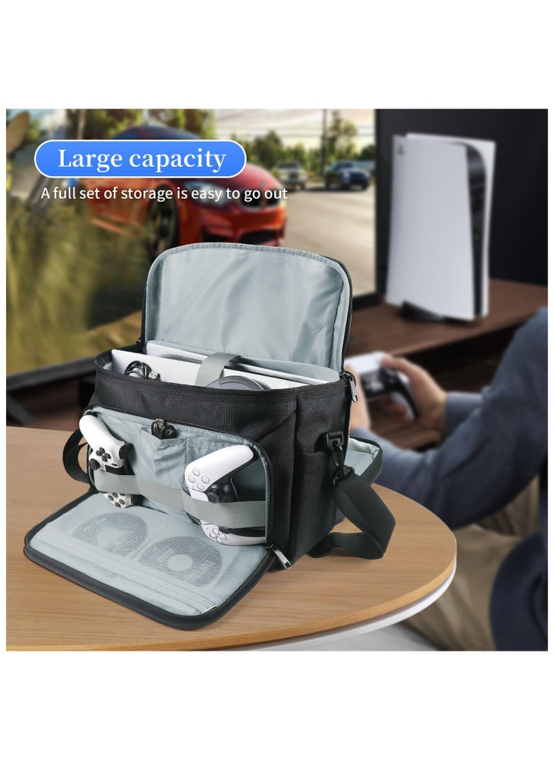 XICEN Carrying Case for PS5 Protective Backpack, Adjustable Travelling Shoulder Bag for PS5 Disc/Digital Console Storage (Shape pattern)  - Image 3
