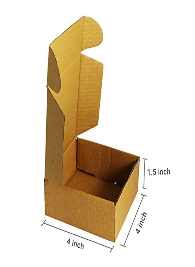 YNK Flat Brown Corrugated Sturdy Shipping Boxes Size : 4"L x 4�W x 1.5"H - pack of 25 - Image 5
