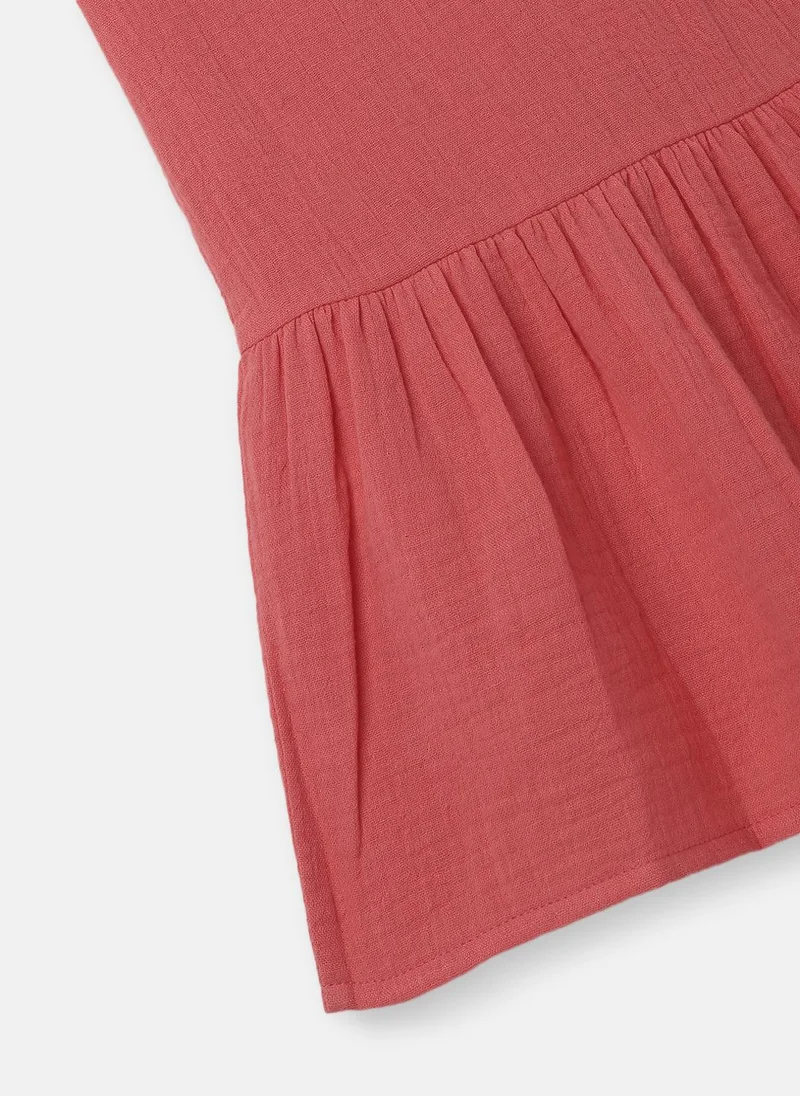 Nautinati rose red Nautinati Girls Schiffli Dress | Age 2 - 10 Years for Women | Best Price UAE