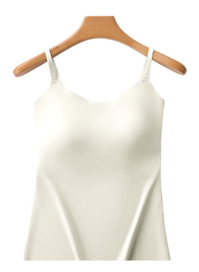 pincai Built-In Bra Camisole With Back Detail, Long Length, Fixed Cups, Wire-Free, Seamless For Layering Or Wear Alone - Image 1