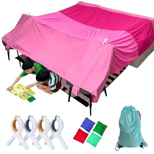lukidoki Magic Fort Building Kit for Kids Large Lightweight Blanket Fort Making Kit Clips with CPC Certification Portable Playhouse Play Tent Fort IndoorOutdoor GirlsBoys Toys Ages 45 6 7 812 - Image 1
