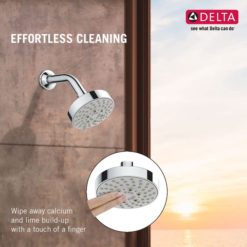 Delta DELTA FAUCET | 5 - Setting Multi-Function 4 inch Rain Overhead Shower without Arm with Touch-Clean | Polished Chrome - Image 5