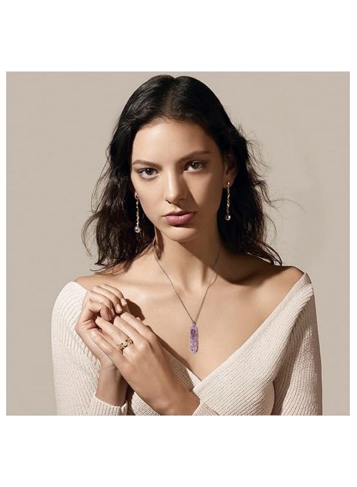 Handcrafted Wire-Wrapped Crystal Necklace with Hexagonal Natural Stone Pendant – Unisex Quartz Gemstone Jewelry for Women & Men - Image 5