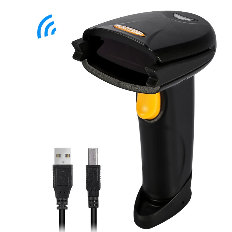 الماسح الضوئي اللاسلكي للباركود بتقنية البلوتوث و USB ثنائي الوضع - ماسح باركود ليزري محمول لإدارة المخزون - Image 2
