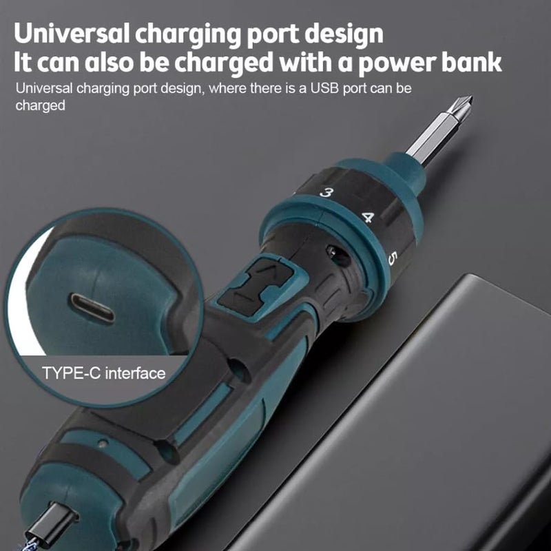 XOYO Cordless Mini Screwdriver 3.6V | Rechargable Handheld | 1300MAh Max torque 2.5 N.m | Speed 200 RPM | Perfectly Suitable for all laptops & Mobile, electronics & Furniture installation works - Image 5
