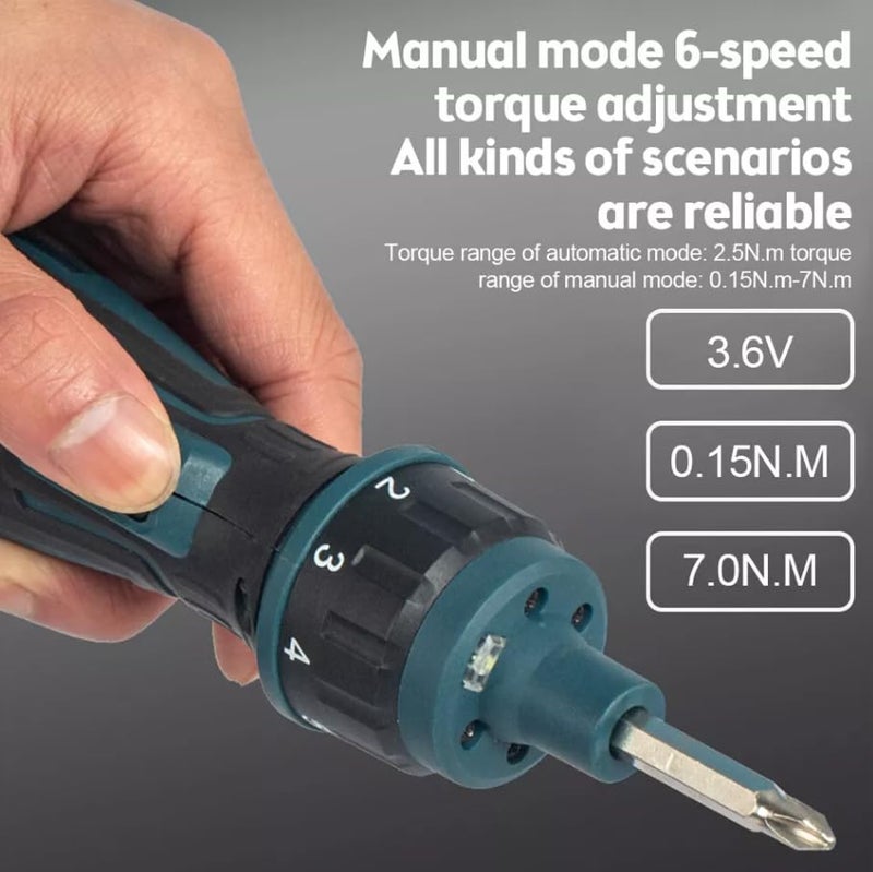 XOYO Cordless Mini Screwdriver 3.6V | Rechargable Handheld | 1300MAh Max torque 2.5 N.m | Speed 200 RPM | Perfectly Suitable for all laptops & Mobile, electronics & Furniture installation works - Image 3