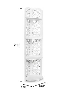 XICEN 4 Tier Corner Shelf, Corner Ladder Shelf for Living Room, Free Standing Corner Shower Rack for Bathroom, Multipurpose Corner Shelves Unit for Small Spaces (White)  - Image 2