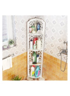 XICEN 4 Tier Corner Shelf, Corner Ladder Shelf for Living Room, Free Standing Corner Shower Rack for Bathroom, Multipurpose Corner Shelves Unit for Small Spaces (White)  - Image 5