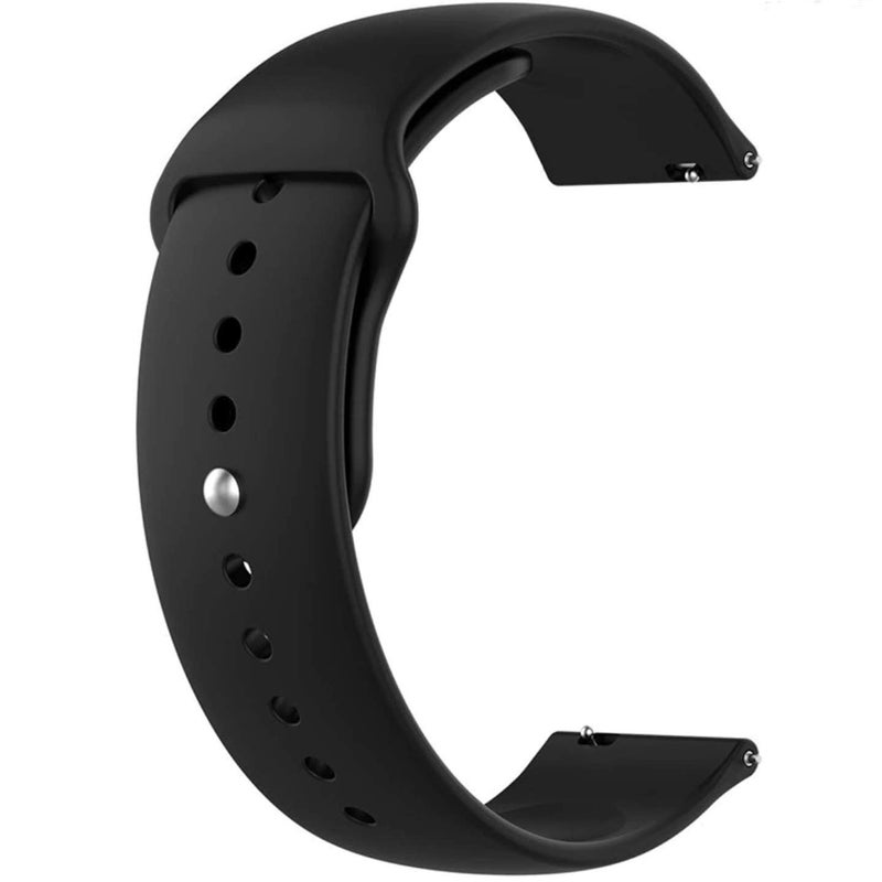 EDNITA 19mm Smart Watch Band Strap with Metal Button Compatible with Noise Colorfit Pro 2/Oxy/Pulse/Beat/Boat Storm Smart Watches & Watches with 19mm Lugs - Black - Pack of 1 - Image 5