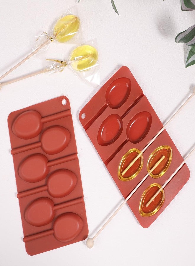 Koluti Honey Spoon Silicone Molds 2 Pieces, Hard Candy Lollipops DIY Mold Maker, Honey Stirrers for Tea and Coffee, Honey Party Favors Gift Set (Included 12 Wood Sticks) - Image 3