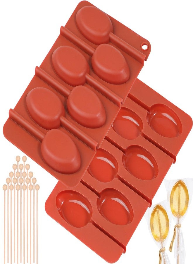 Koluti Honey Spoon Silicone Molds 2 Pieces, Hard Candy Lollipops DIY Mold Maker, Honey Stirrers for Tea and Coffee, Honey Party Favors Gift Set (Included 12 Wood Sticks) - Image 1