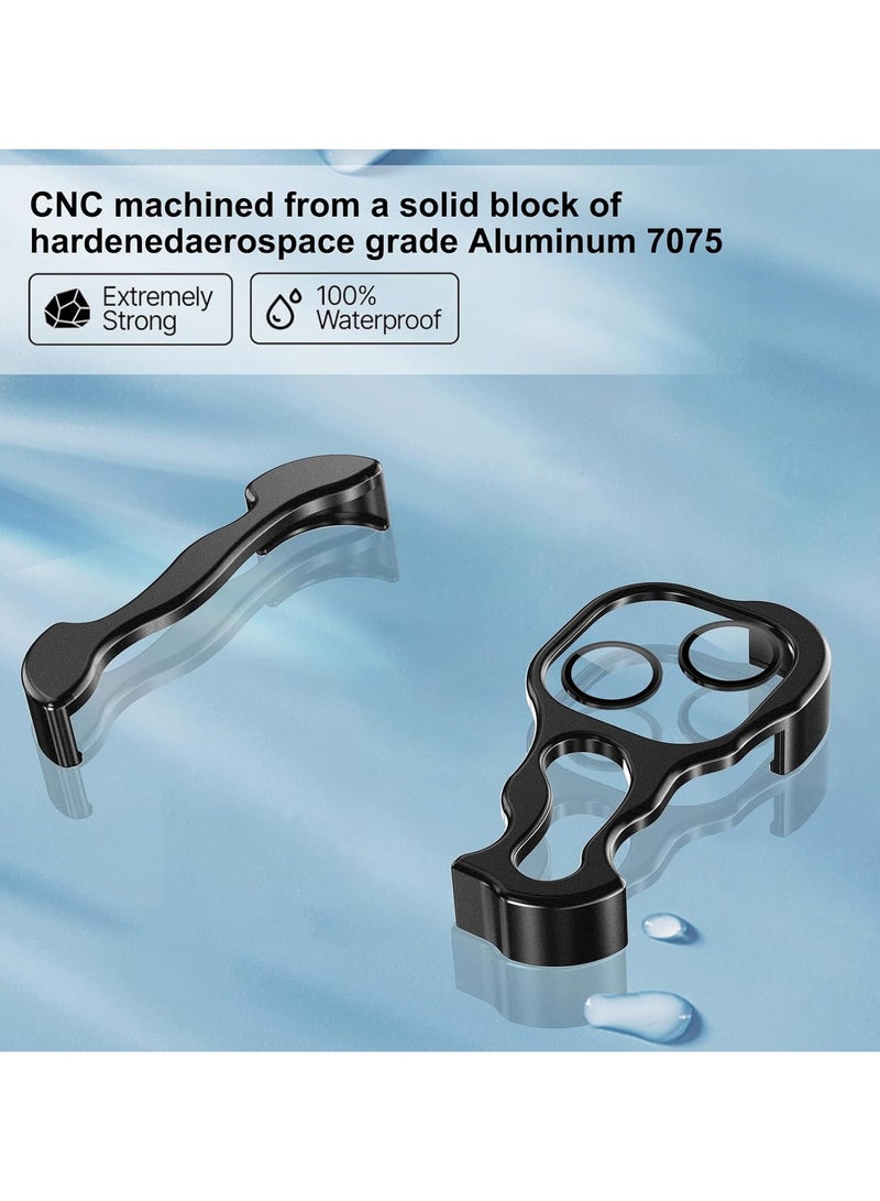 URBBKING For iPhone 14 Plus Shaped True Frameless Metal Corner Pad Phone Case Drop Proproof 14plus Case Black - Image 2