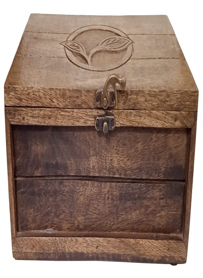 Purpledip Wooden Box For Tea, Coffee, Sugar Or Spices: 6 Slots For Wide Variety (12236A) - Image 2